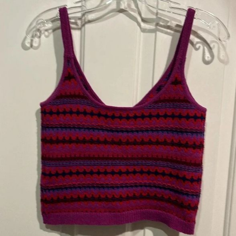 Willow wool fair isle cami size XS  red/purple